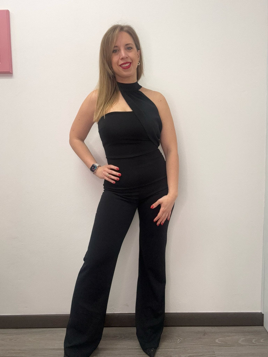 Tuta nera fascia obliqua - abbigliamento - Stilosa