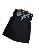 Carica l'immagine nel visualizzatore di Gallery, Blusa con ricamo a contrasto - abbigliamento - Artigli
