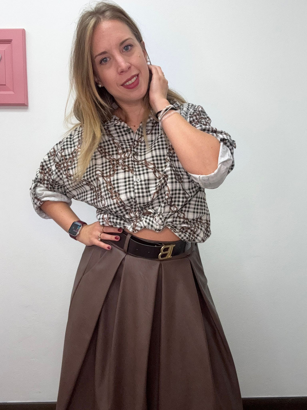 Camicia quadri con lurex - abbigliamento - Stilosa