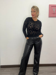 Maglia girocollo pizzo - abbigliamento - Artigli