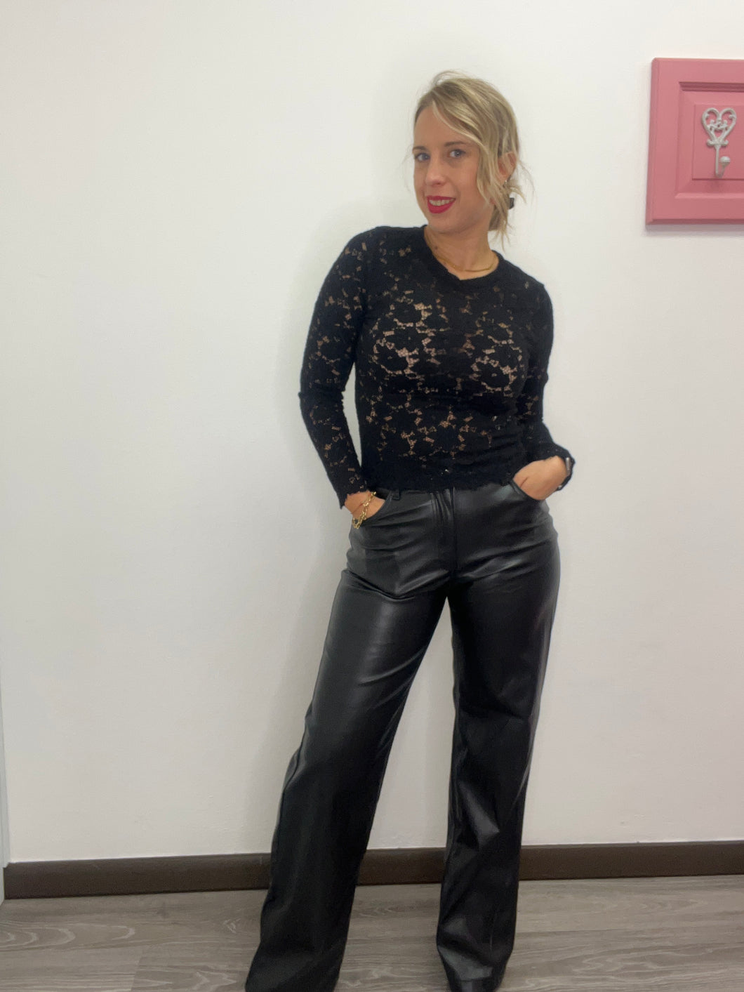 Maglia girocollo pizzo - abbigliamento - Artigli