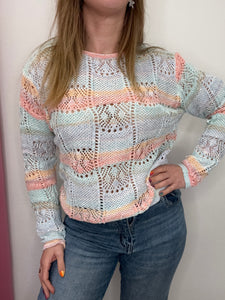 Maglia traforata paillettes - abbigliamento - Stilosa