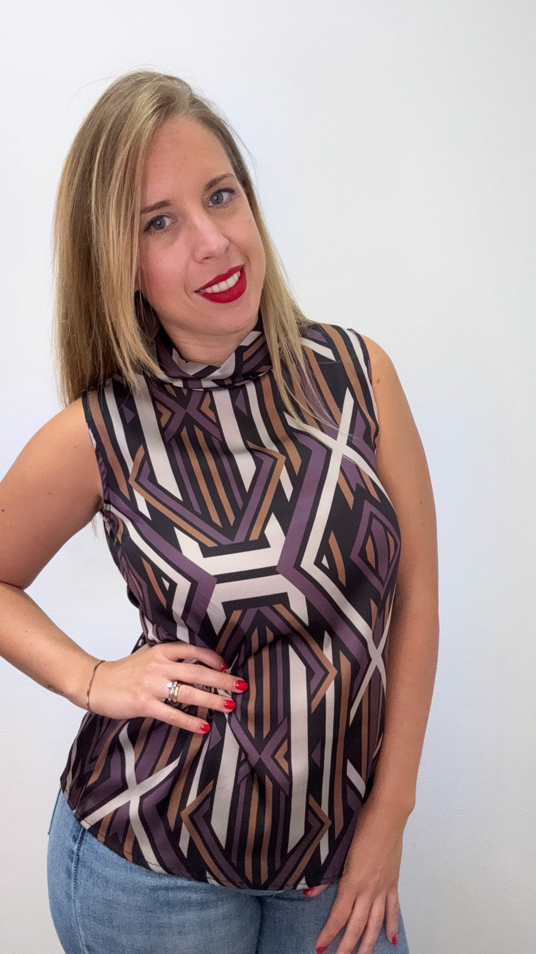 Blusa smanicata multicolor - abbigliamento - Artigli