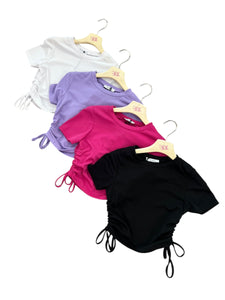 Maglia corta fiocchi laterali - abbigliamento - Stilosa