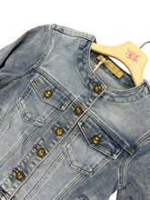 Carica l&#39;immagine nel visualizzatore di Gallery, Giacca denim girocollo blu - abbigliamento - Artigli
