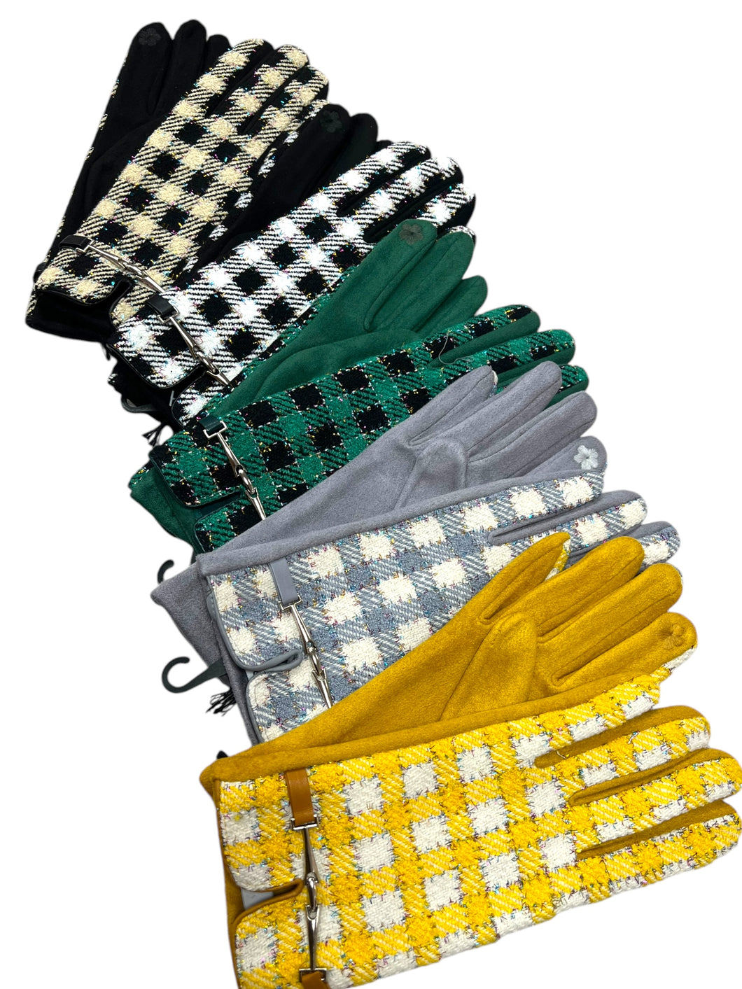Guanti quadri lurex - abbigliamento - Stilosa