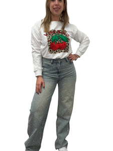 Jeans palazzo strass slavè - abbigliamento - Stilosa