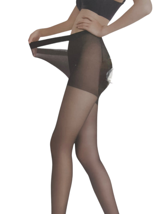 Calza velata nera senza cucitura curvy - Calze -