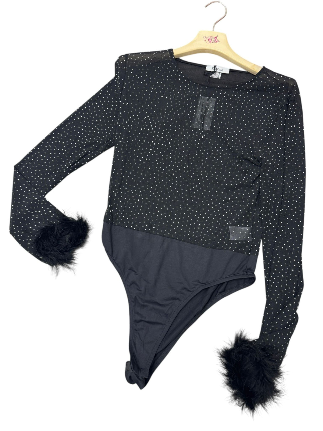 Body strass con piume - abbigliamento - Stilosa