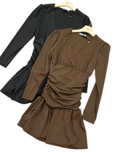 Carica l&#39;immagine nel visualizzatore di Gallery, Abito vita ripres manica lunga - abbigliamento - Stilosa
