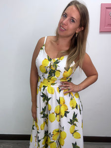 Abito lungo fantasia con nodo - abbigliamento - Stilosa