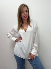 Carica l&#39;immagine nel visualizzatore di Gallery, Blusa gessata filo lurex - abbigliamento - Jiveley
