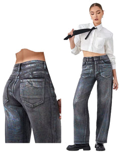 Jeans palazzo irridescenti arcobaleno - JEANS - Stilosa