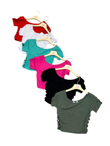 Maglia corta intrecci laterali - abbigliamento - Stilosa