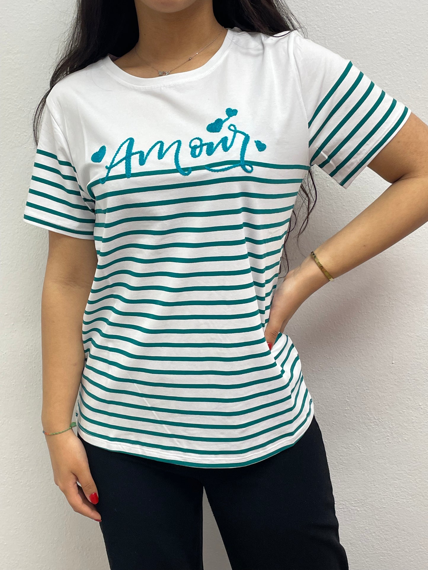 T-shirt righe AMOUR - abbigliamento - Stilosa