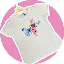 Carica l&#39;immagine nel visualizzatore di Gallery, T-shirt farfalla fiorita - abbigliamento - Stilosa
