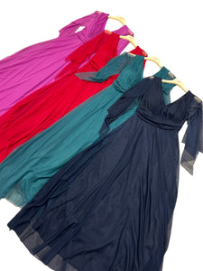 Abito lungo tulle maniche velate - abbigliamento - Stilosa