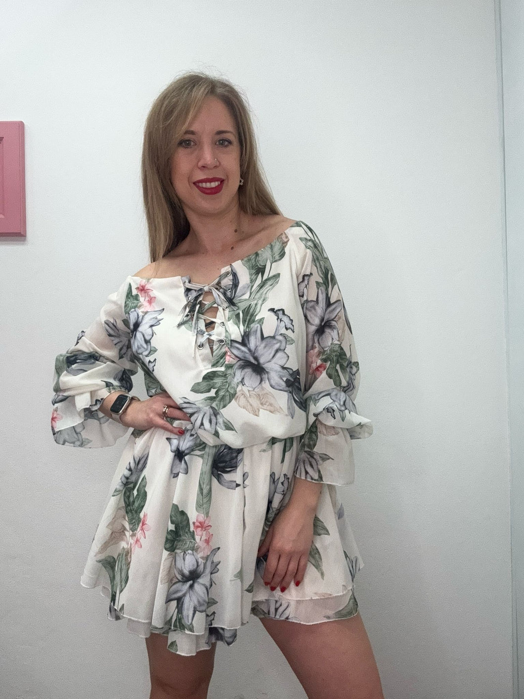 Abito lacci davanti fantasia - abbigliamento - Stilosa