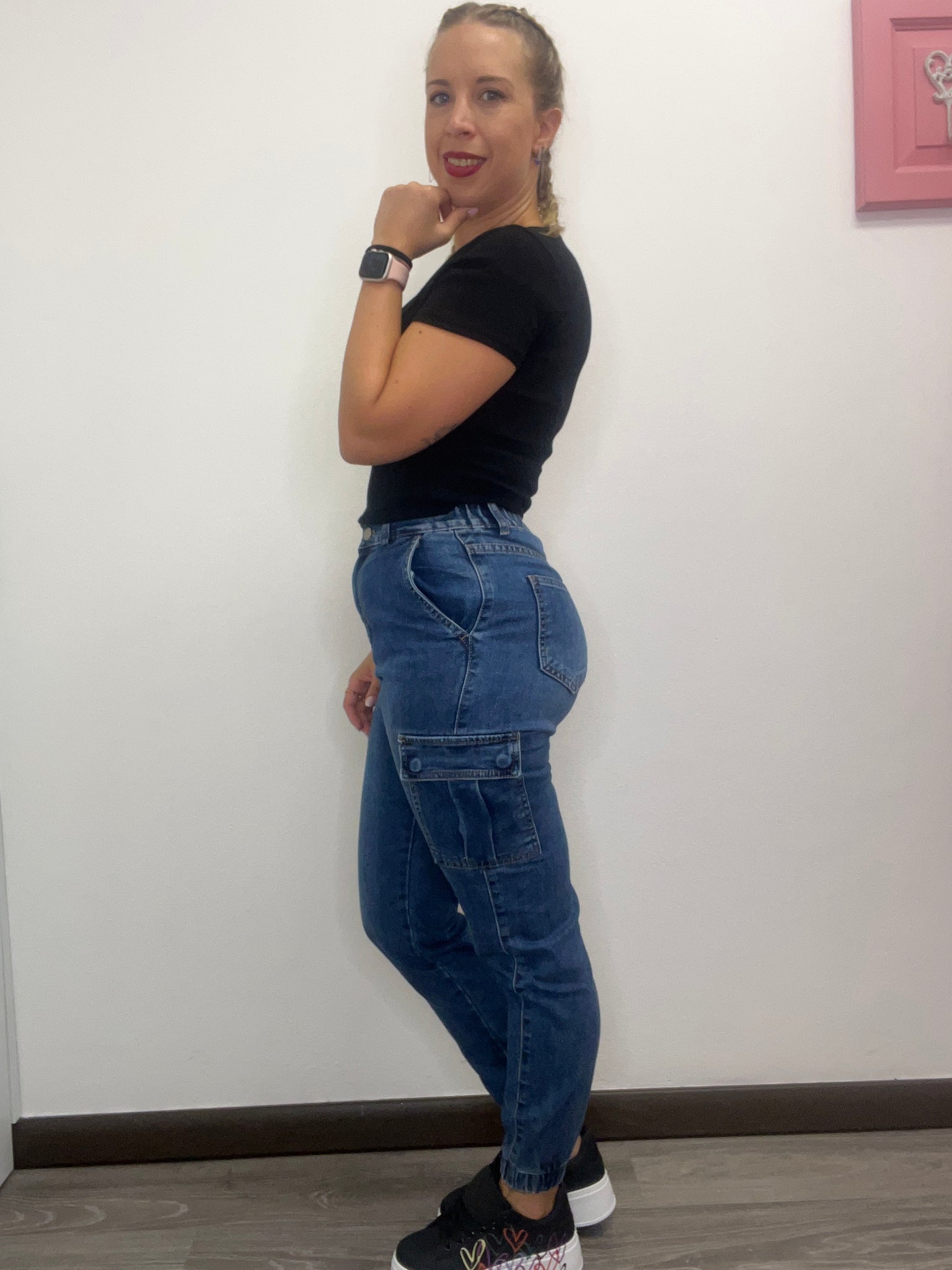 Jeans cargo elastico con polsino abbigliamento Stilosa Galleria di Stile