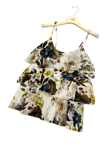 Canotta con balze fiorita - abbigliamento - Stilosa
