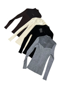 Maglia scollo rigato velato - abbigliamento - Stilosa