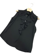 Carica l&#39;immagine nel visualizzatore di Gallery, Blusa smanicata con fusciacca pizzo - abbigliamento - Artigli
