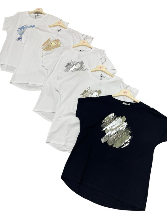 T-shirt sfumata borchie - abbigliamento - Stilosa
