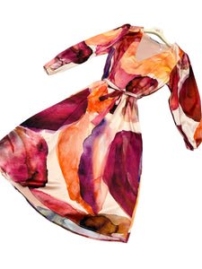 Abito fantasia con cintura midi - abbigliamento - Artigli
