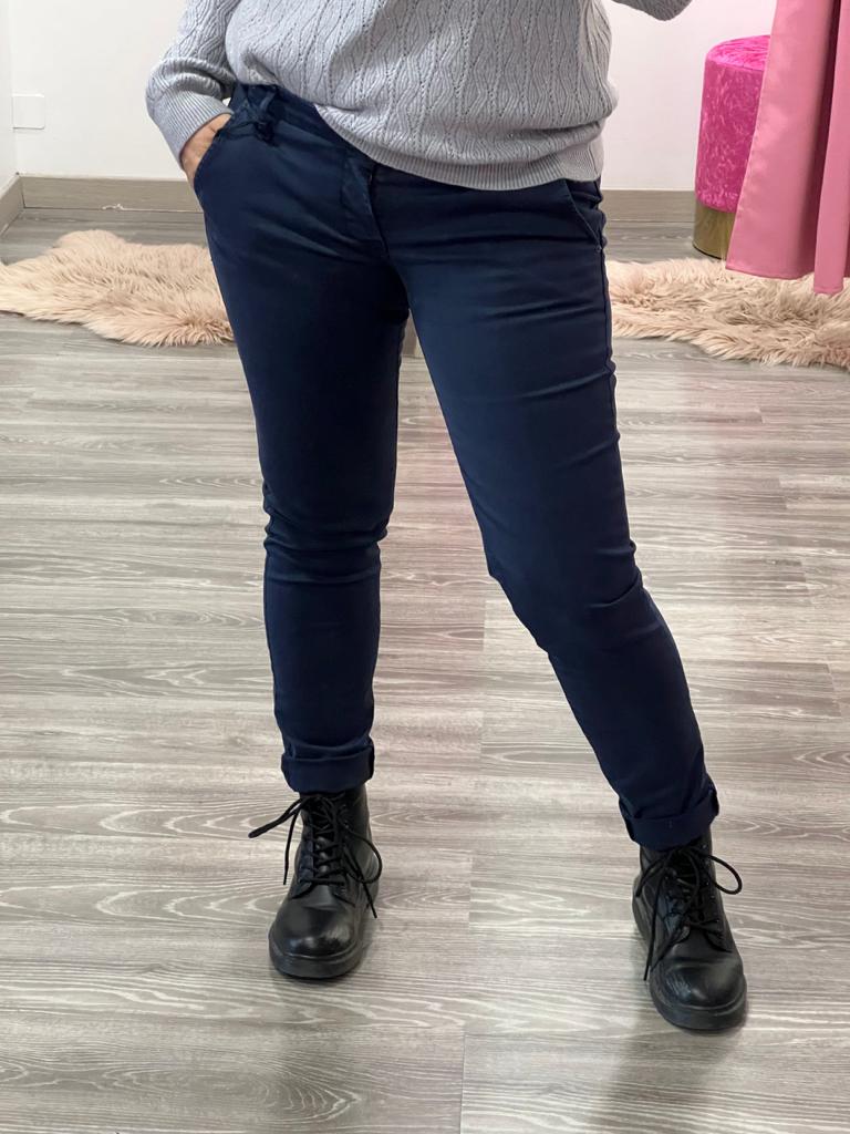 Pantalone sigaretta blu - JEANS - Stilosa