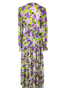 Abito lungo con fiori rosa - abbigliamento - Stilosa