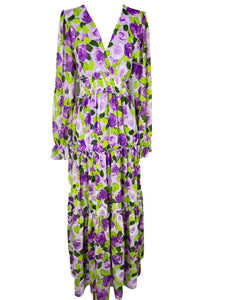 Abito lungo con fiori rosa - abbigliamento - Stilosa