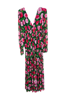 Abito lungo con fiori rosa - abbigliamento - Stilosa